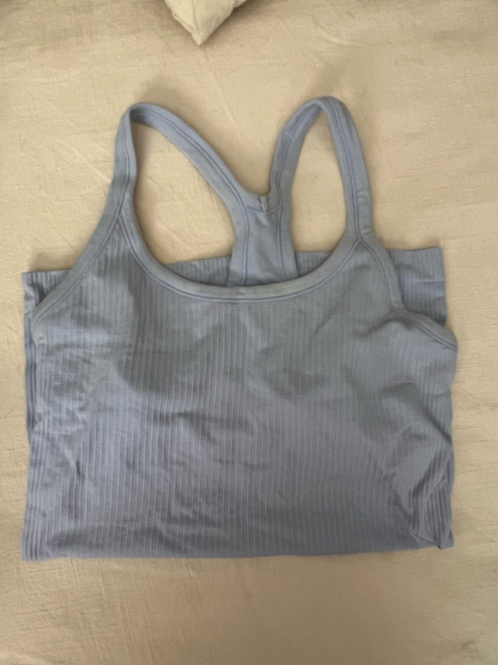 Lululemon Ebb to Street Ribbed Blue Tank Race Top size 6